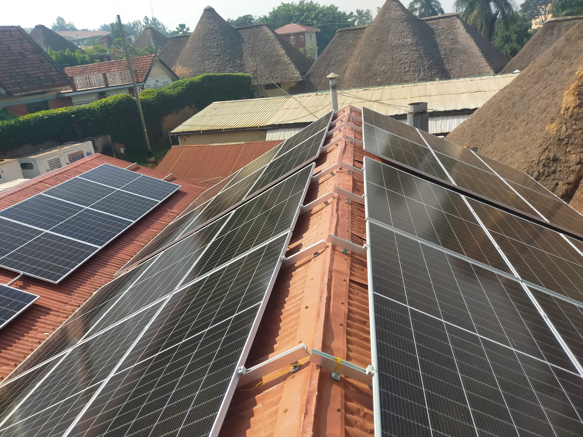 Rooftop solar across the Quality Hill Boutique Mall complex in Kampala, Uganda